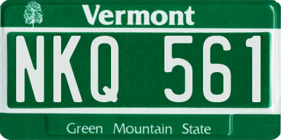 VT license plate NKQ561