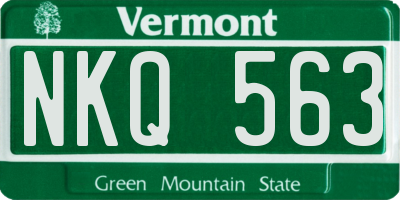 VT license plate NKQ563