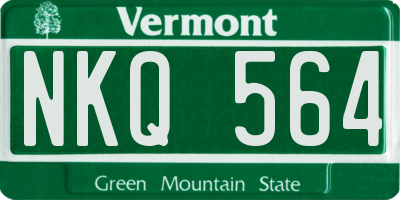 VT license plate NKQ564