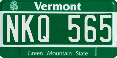 VT license plate NKQ565