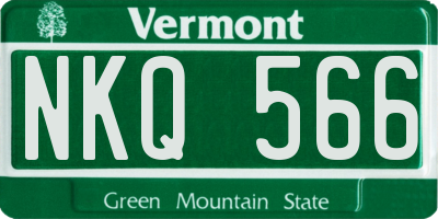 VT license plate NKQ566