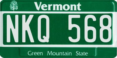 VT license plate NKQ568