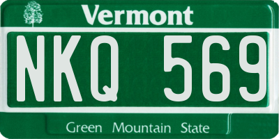 VT license plate NKQ569