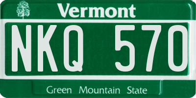 VT license plate NKQ570
