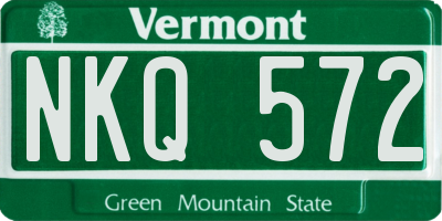 VT license plate NKQ572