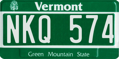 VT license plate NKQ574