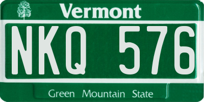 VT license plate NKQ576
