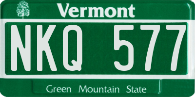 VT license plate NKQ577