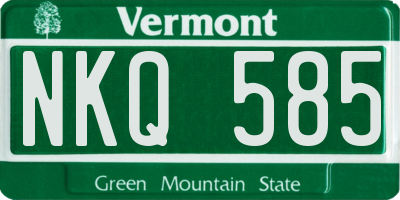 VT license plate NKQ585