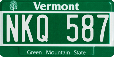VT license plate NKQ587