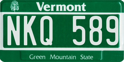 VT license plate NKQ589