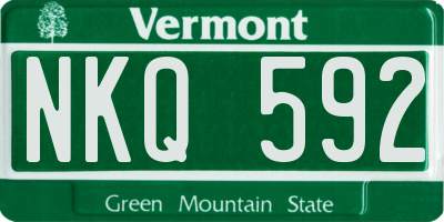 VT license plate NKQ592