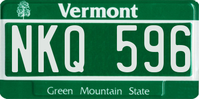 VT license plate NKQ596