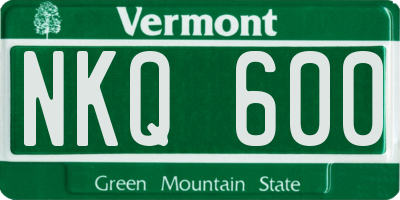VT license plate NKQ600