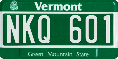 VT license plate NKQ601