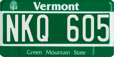 VT license plate NKQ605