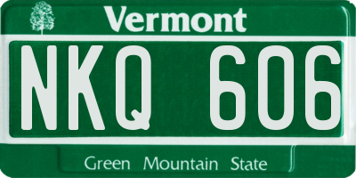 VT license plate NKQ606