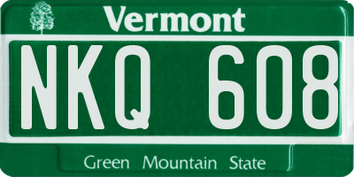 VT license plate NKQ608