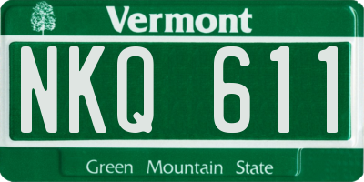 VT license plate NKQ611
