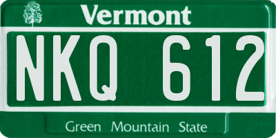 VT license plate NKQ612