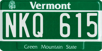 VT license plate NKQ615
