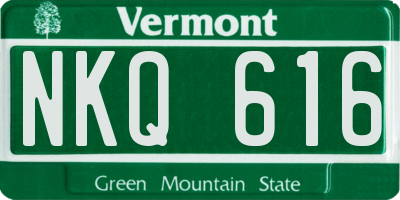 VT license plate NKQ616