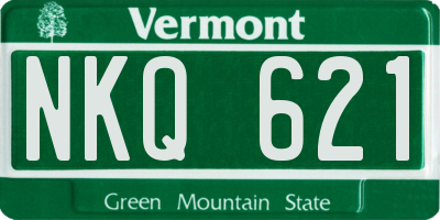 VT license plate NKQ621