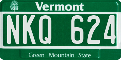 VT license plate NKQ624