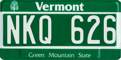 VT license plate NKQ626
