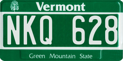 VT license plate NKQ628