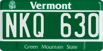 VT license plate NKQ630