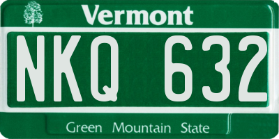 VT license plate NKQ632