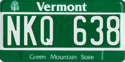 VT license plate NKQ638