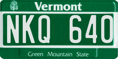 VT license plate NKQ640