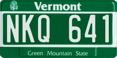 VT license plate NKQ641