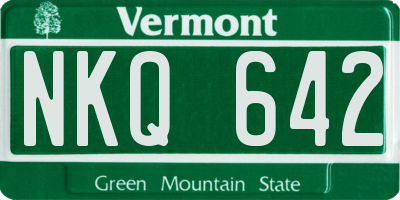 VT license plate NKQ642