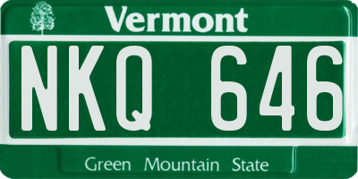 VT license plate NKQ646