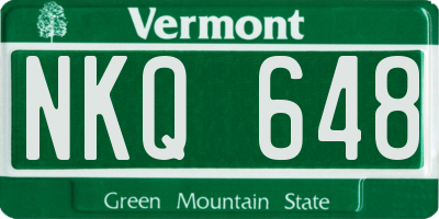 VT license plate NKQ648