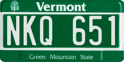 VT license plate NKQ651