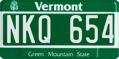 VT license plate NKQ654