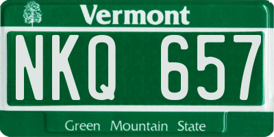VT license plate NKQ657