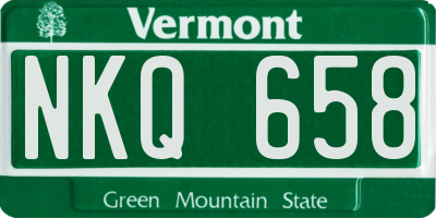 VT license plate NKQ658