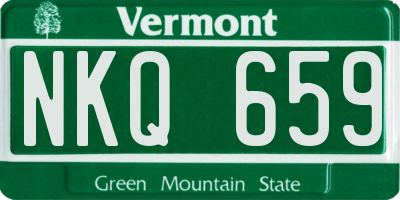 VT license plate NKQ659