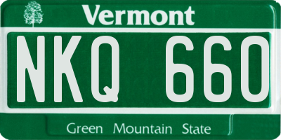 VT license plate NKQ660