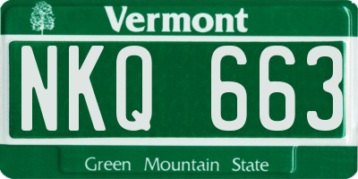 VT license plate NKQ663