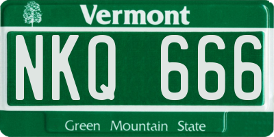 VT license plate NKQ666