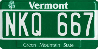 VT license plate NKQ667