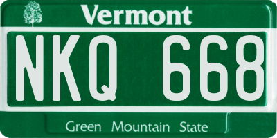 VT license plate NKQ668
