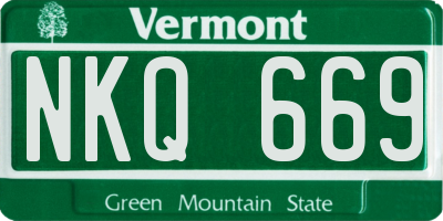 VT license plate NKQ669