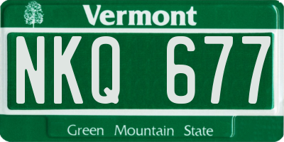 VT license plate NKQ677